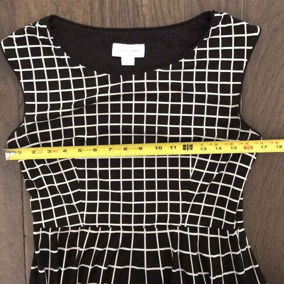 Jessica Simpson Medium 6 Black White Windowpane Fit & Flare Dress Spring Summer - Picture 5 of 7